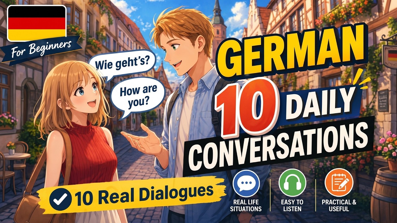Learn German Conversations for Beginners | 10 Real Dialogues