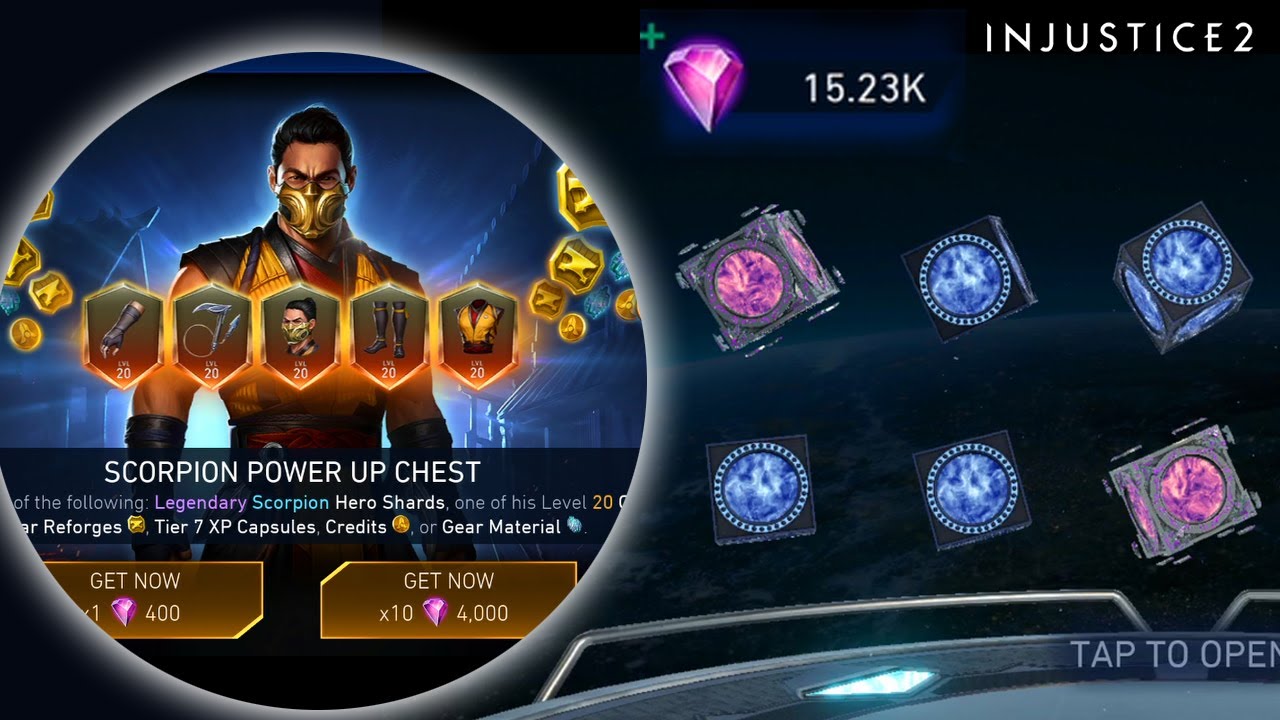 I Went ALL IN for LEGENDARY SCORPION… DID IT PAY OFF? 🔥 POWER UP Chest Opening | Injustice 2 Mobile