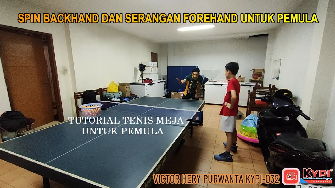 LATIHAN TEKNIK SPIN BACKHAND DAN SERANGAN FOREHAND UNTUK PEMULA