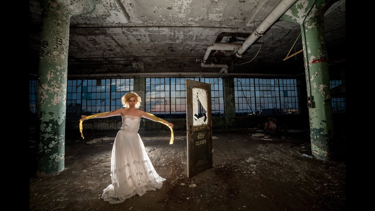 SUPER HIGH ISO Fashion Bridal Photo Shoot in Abandoned Fisher Body Plant in Detroit Jason Lanier