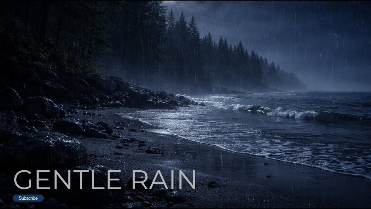 Gentle Rain at Night 🌧️ | Calm Ambient Soundscape