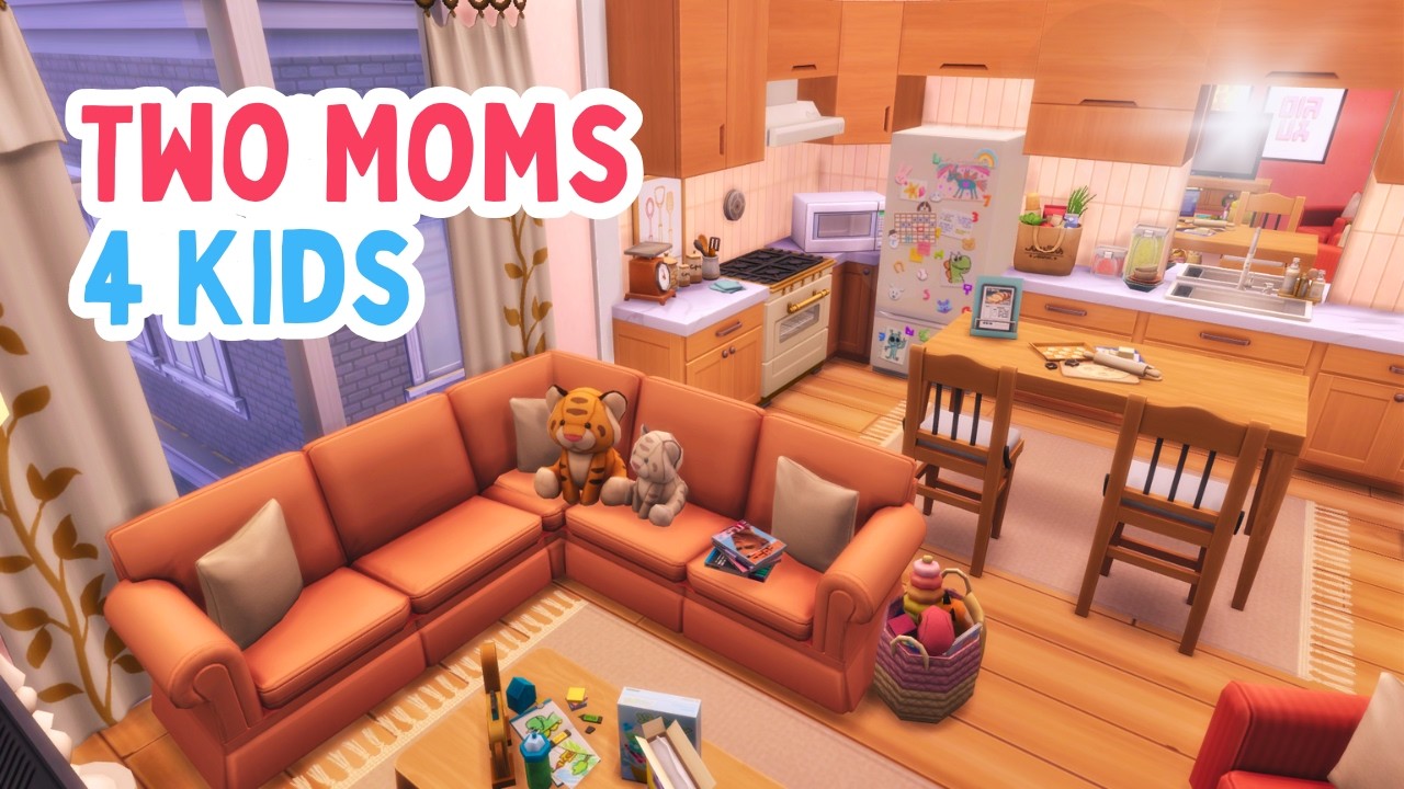 Квартира для двух мам и четырех детей | Быстрая постройка в The Sims 4