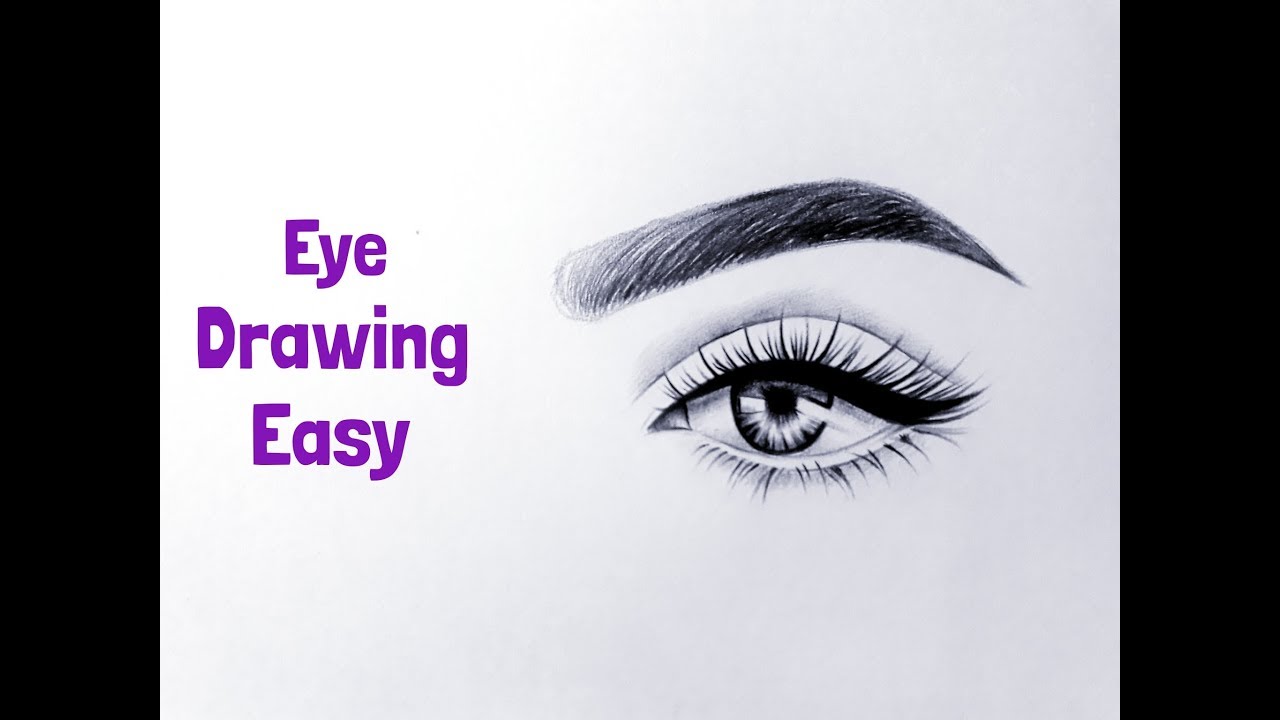 How to draw an eye/eyes easy  Eye drawing easy with pencil step by step tutorial for beginners