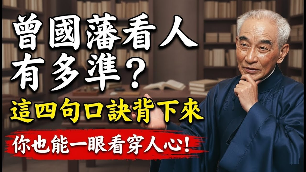 曾國藩看人有多準？這四句口訣背下來，你也能一眼看穿人心！晚年福報全靠它#南懷瑾 #南師 #曾國藩 #冰鑑 #識人術 #面相 #看相 #改運 #財運 #中年危機 #晚年福報 #李鴻章