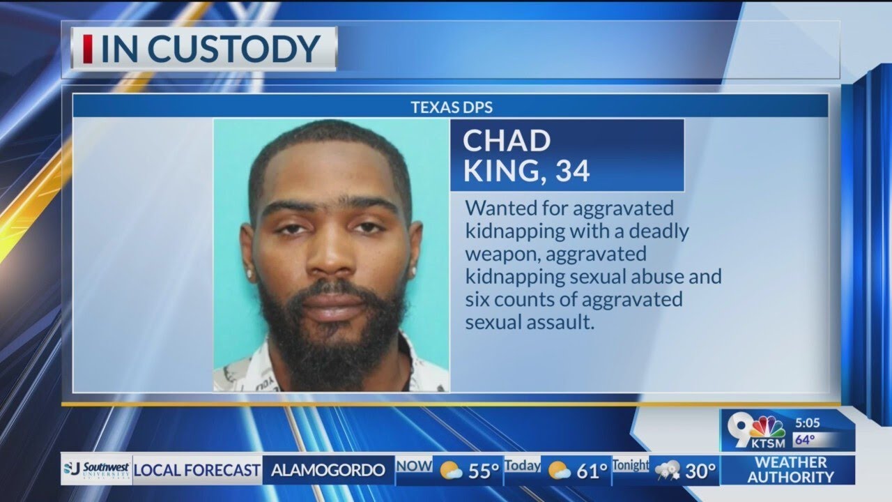 Chad King in custody after being most wanted list, wanted for aggravated kidnaping with deadly weapo