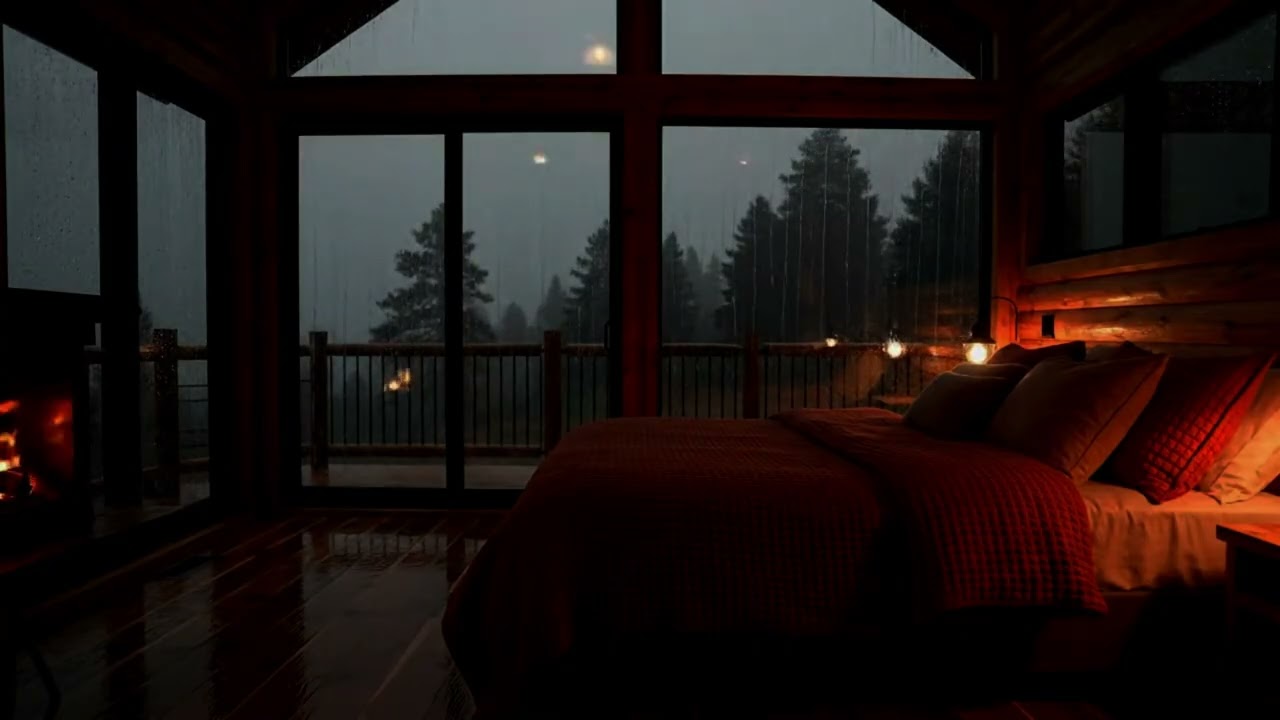 No Ads Rain Sounds in a Bedroom Relaxing Ambience for Deep Sleep, Focus, and Meditation