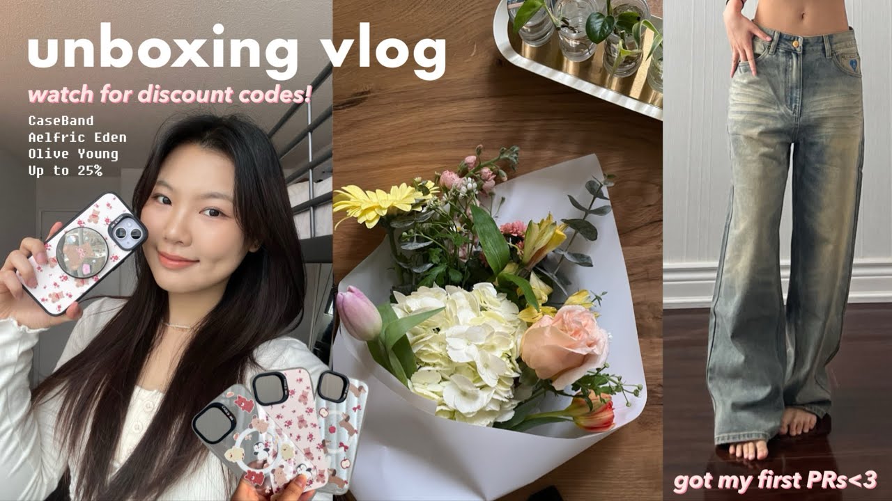My FIRST PR Unboxing+Discount Codes! Korean Skin Care,CaseBang Phone Cases&Aelfric Eden Clothes Haul
