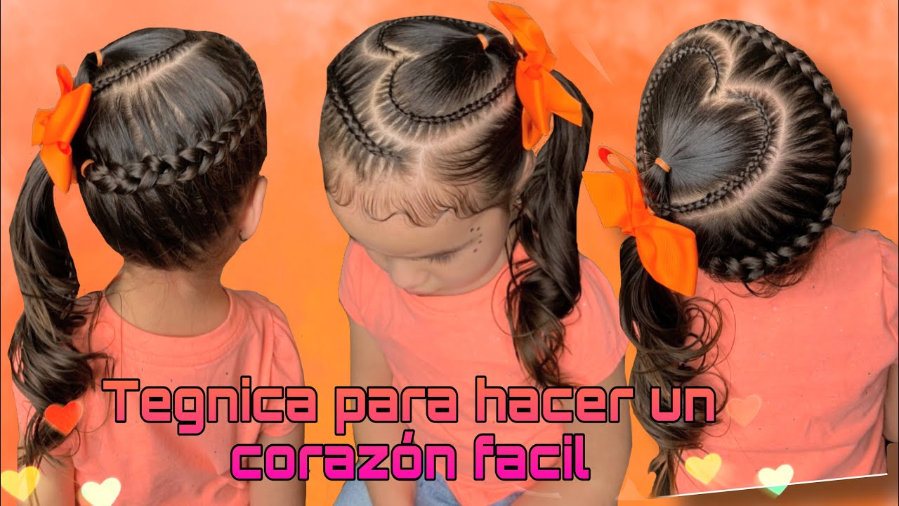 PEINADO DE CORAZÓN & TRENZA FÁCIL +TEGNICA PARA HACER UN CORZON
