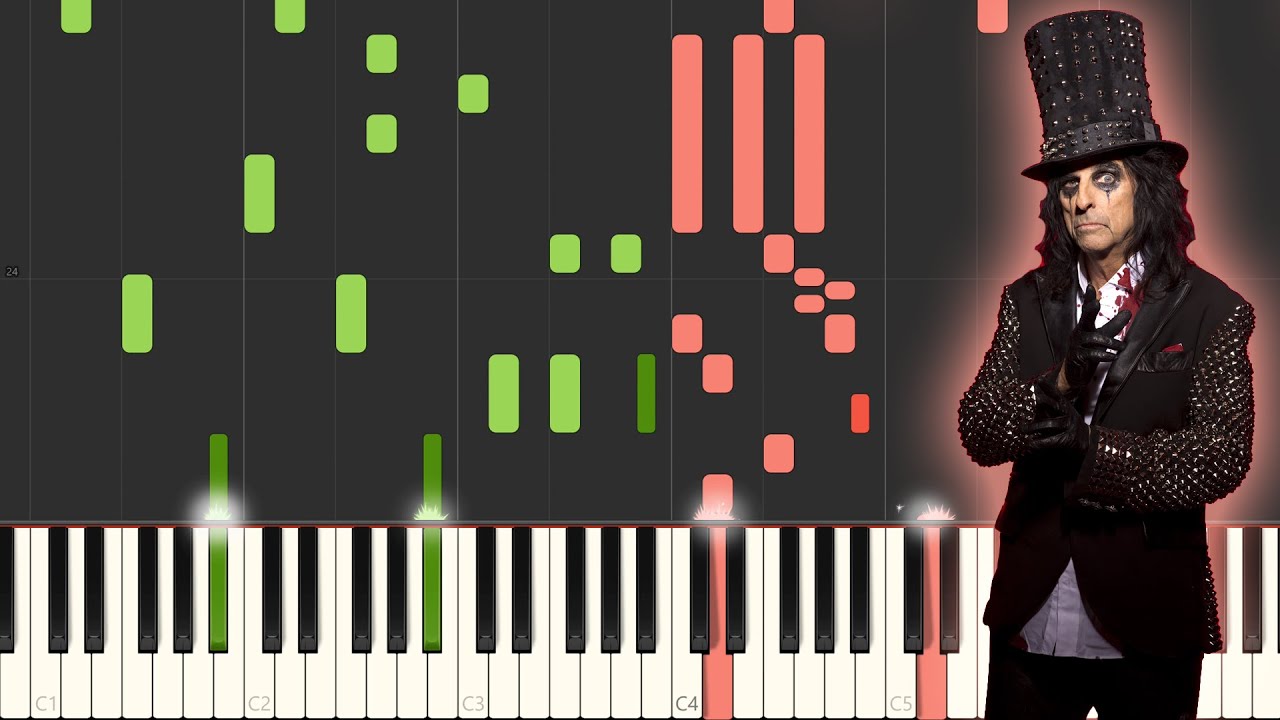 Poison - Alice Cooper [Piano Tutorial] (Synthesia)