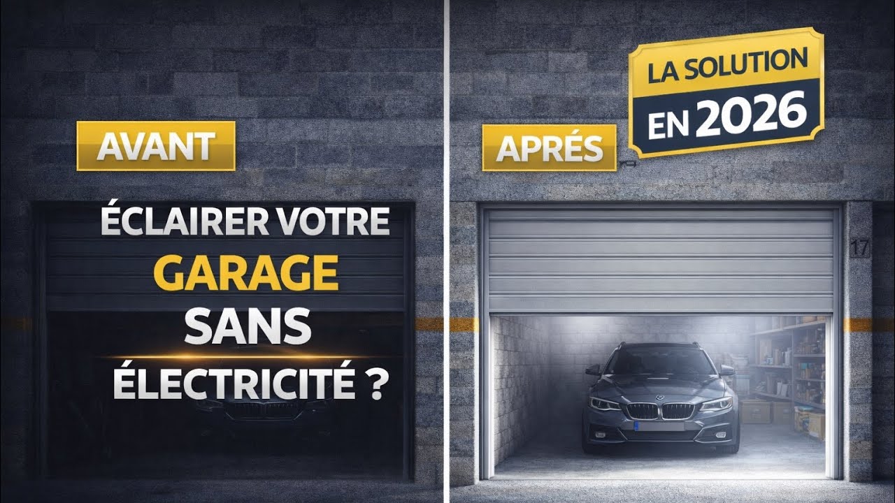 Éclairer votre garage, box, cave, container.... SANS arrivée d'électricité ET 10min Chrono !