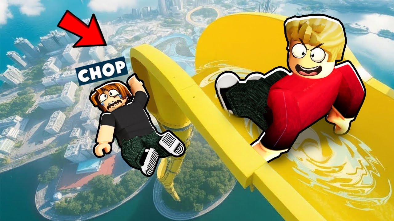 ROBLOX CHOP AND FROSTY CLIMB AND SLIDE THE LONGEST WATERSLIDE