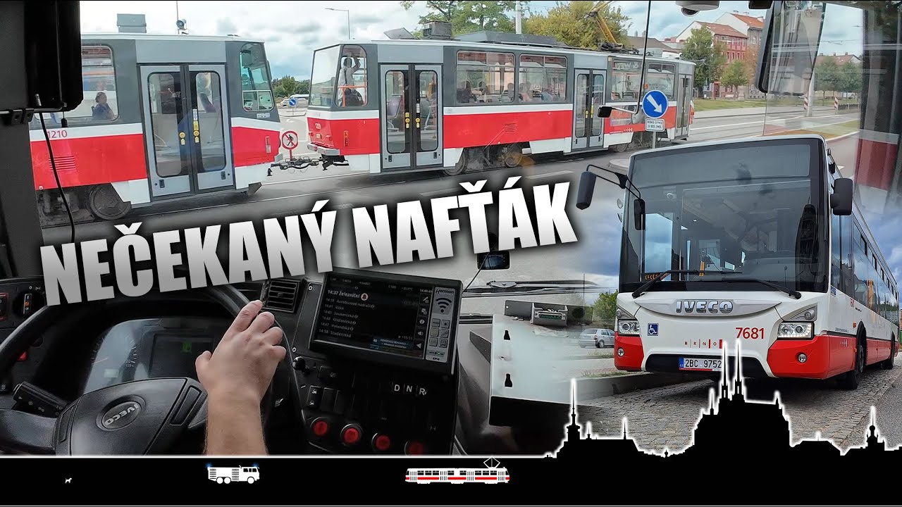 Dieselový Urbanway z Tovární na Studentskou a výluka u Krematoria 🚌 Cab view bus Brno
