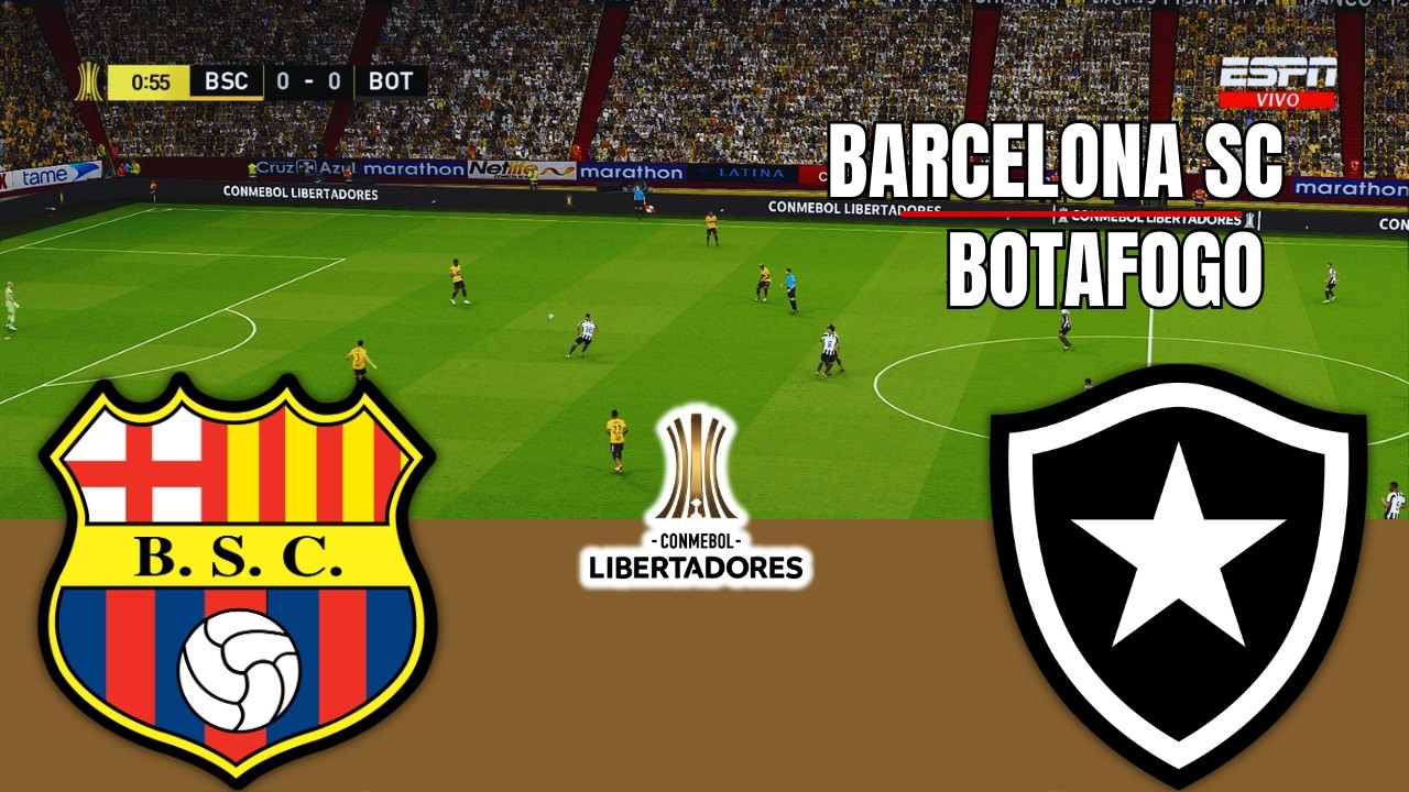 BARCELONA SC vs BOTAFOGO CONMEBOL Libertadores 2026 Full Match Simulation PES 26 Gameplay
