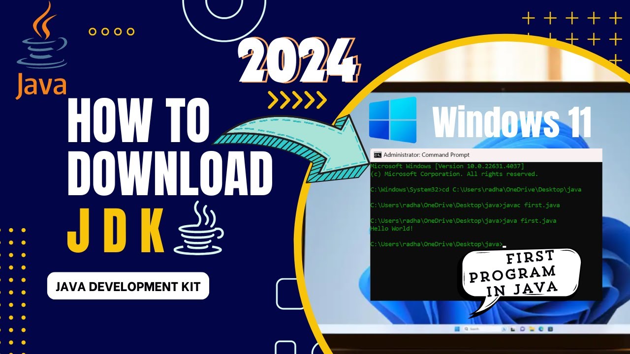 How to download JDK🔥 in windows 11? ||Write your first program👨🏻&zwj;💻 in ✨Java Programming Language✨||