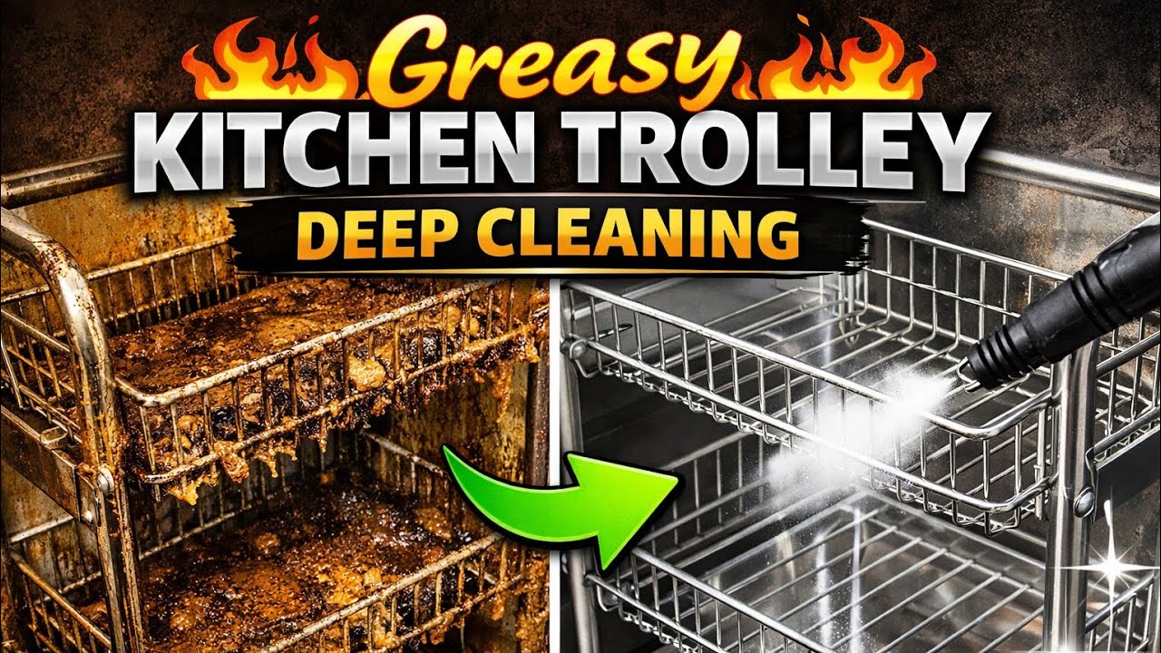 Kitchen Trolley Deep Cleaning | Full Grease Removal | Satisfying Cleaning ✨
