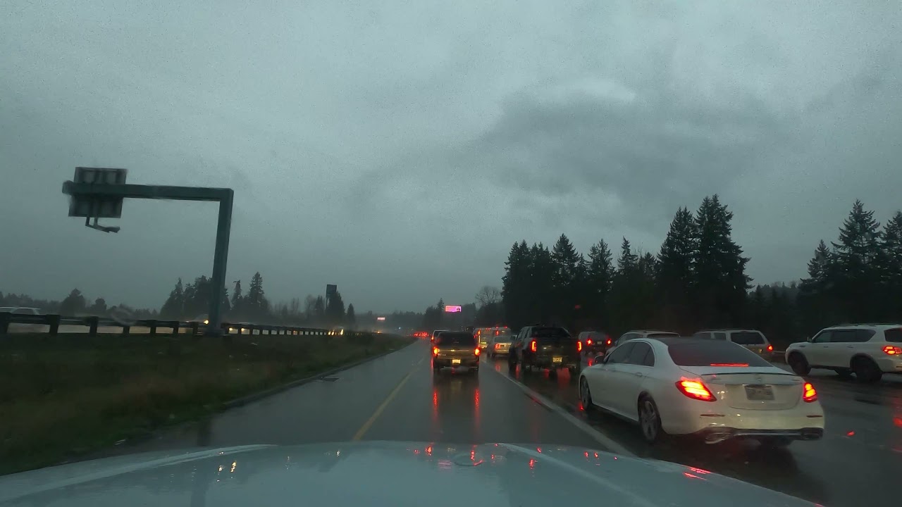 Driving in the Rain Part 2 from Seattle to Tacoma, Washington