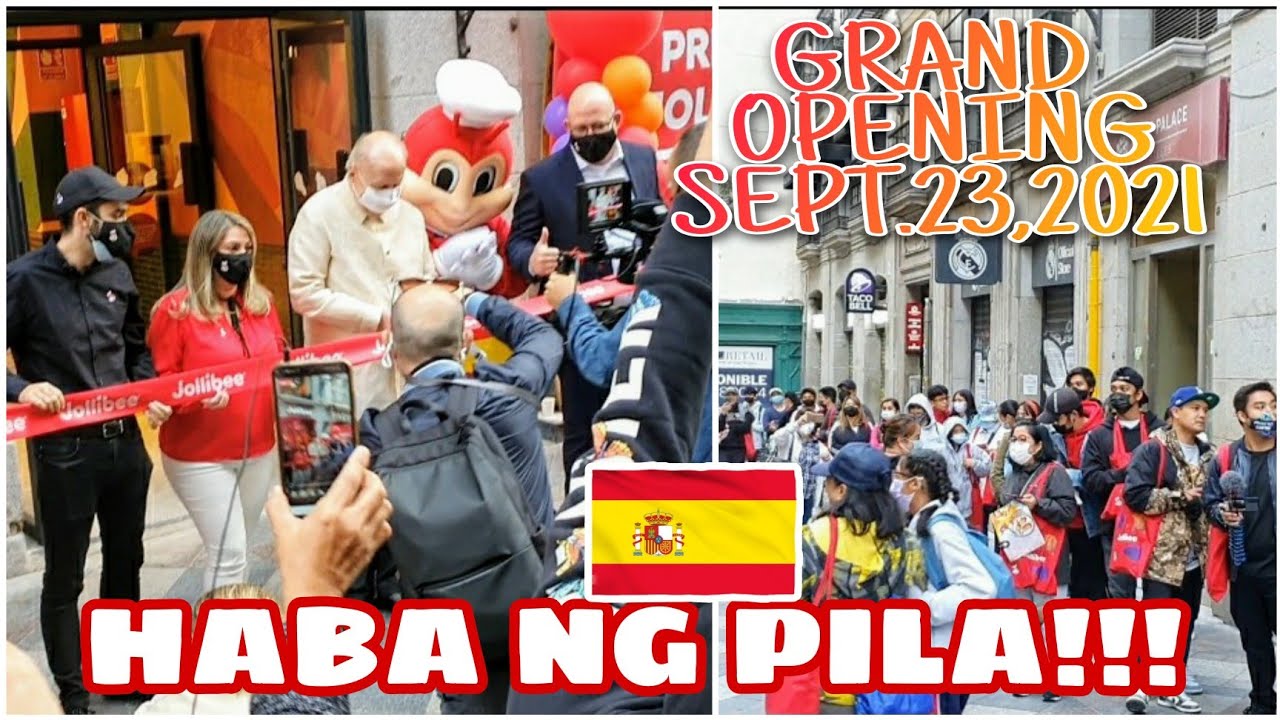 JOLLIBEE MADRID GRAND OPENING | GRABE ANG HABA NG PILA | Cherich TV