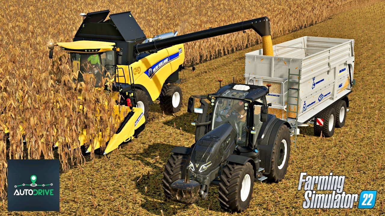 Żniwa kukurydzy i Autodrive w Farming Simulator 22