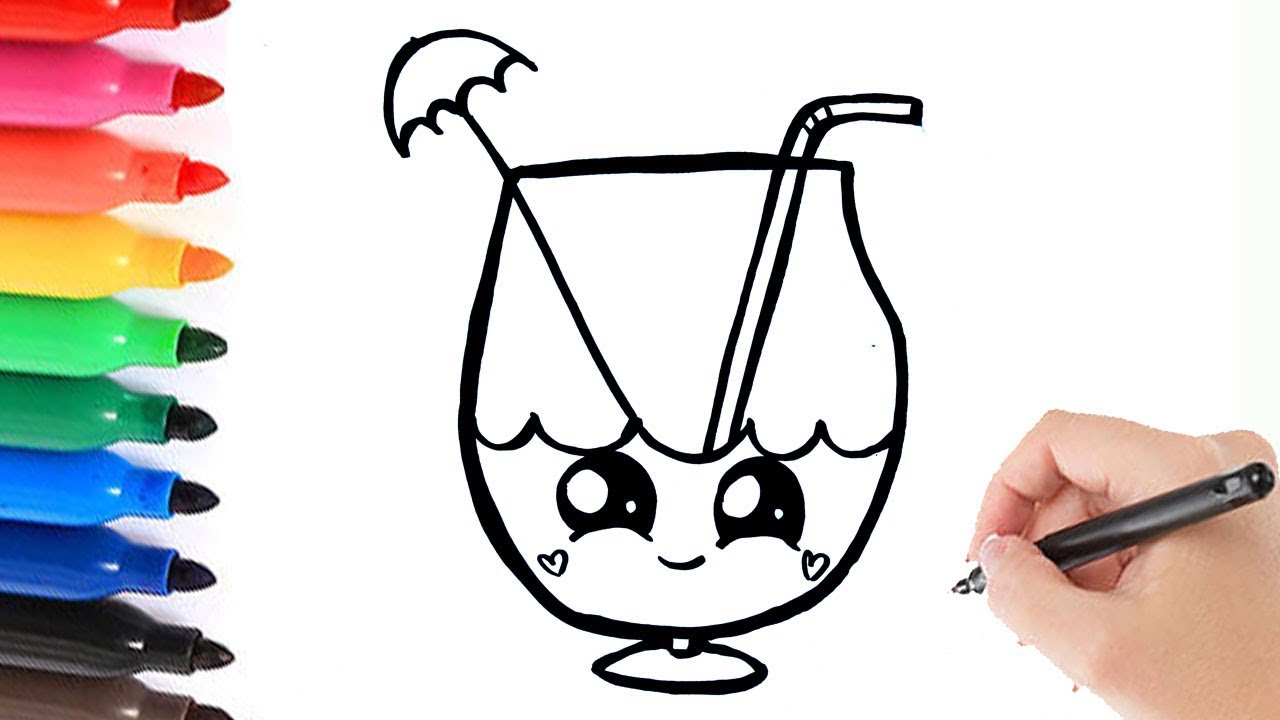 HOW TO DRAW A SUMMER COCKTAIL? HOE TEKEN JE EEN SCHATTIG DRANKJE?