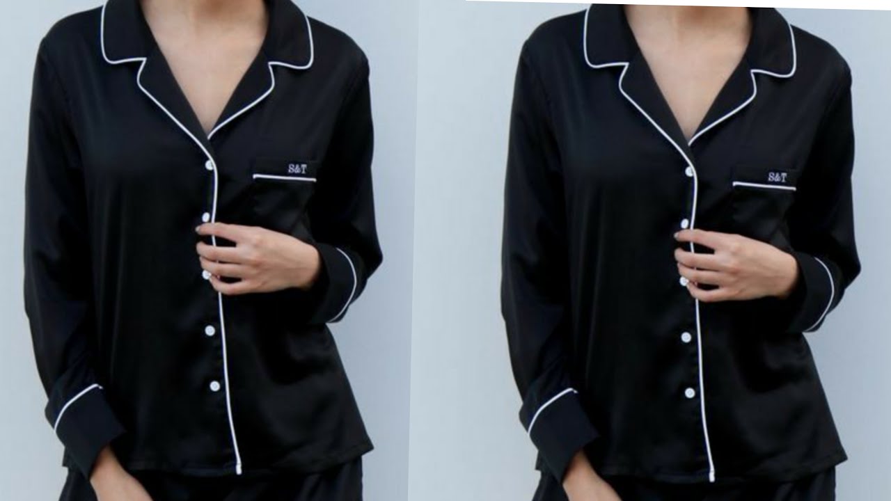 How to cut a pajamas shirt with notched collar