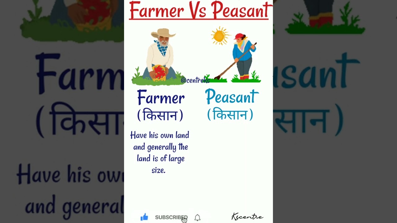 Difference between Farmer and Peasant. #english #fluentenglish #doubt #shorts #ytshorts  #trending
