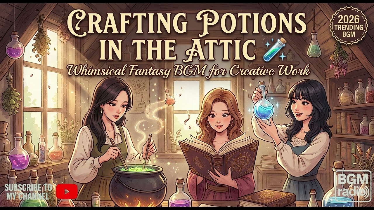 【BGM radio】Crafting Potions in the Attic. 🧪 Whimsical Fantasy BGM for Creative Work