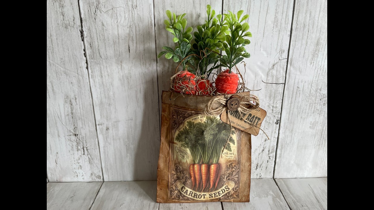 Carrot Seed Packet Bag filled with carrots!