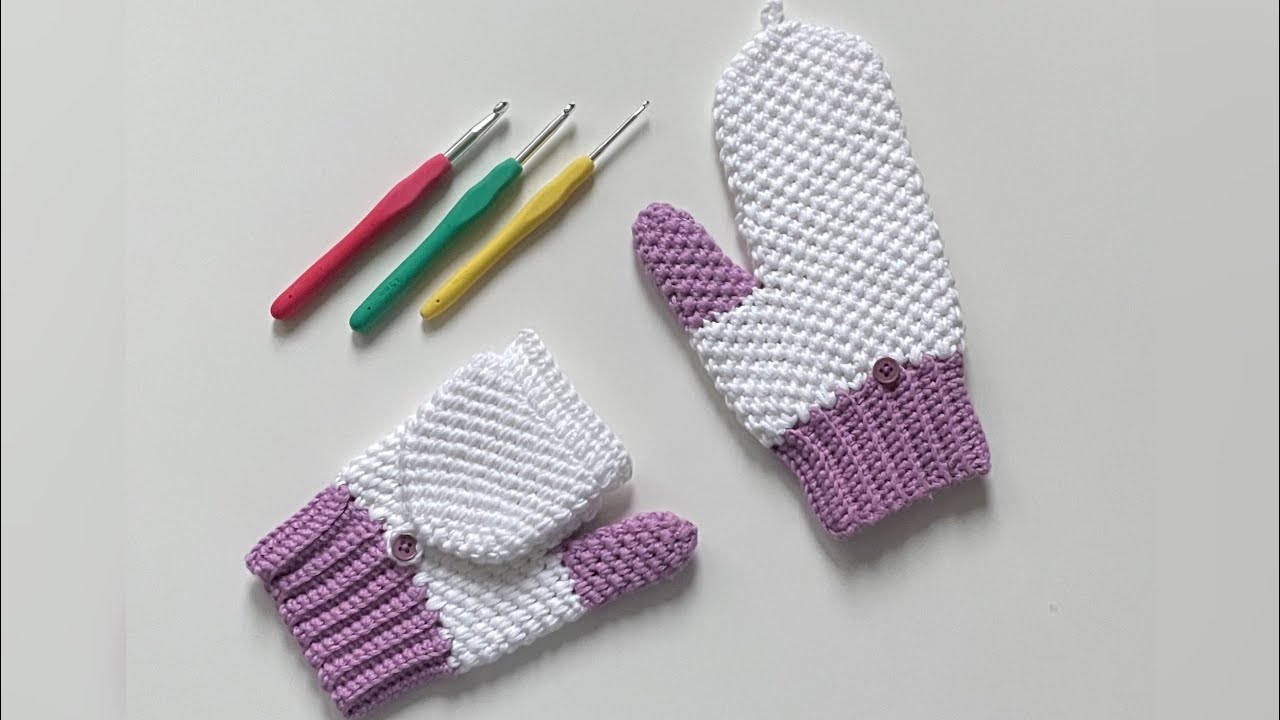 Crochet - Hand Gloves/Hand Mittens With Flexibel Finger Cover - Very Easy And In-Depth Tutorial