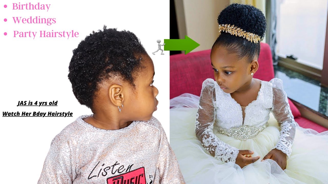 Quick 20mins Christmas Hairstyle for Black Little Girls With Short Natural Hair.