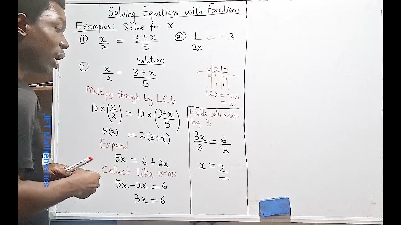 Equations involving fractions 2 #mathematics #mathstutor #learnmath 