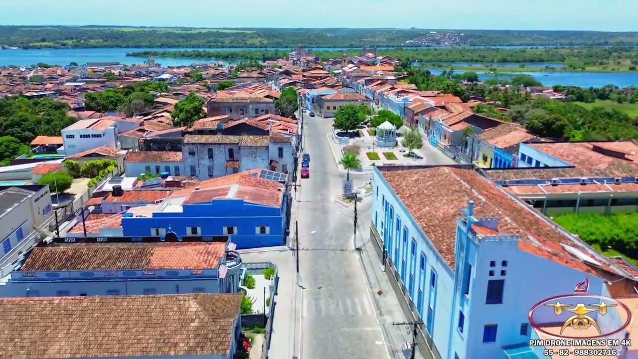 Penedo AL Brasil do inicio da cidade | até o centro historico | visto de cima em 1080p | Dji Mini 3