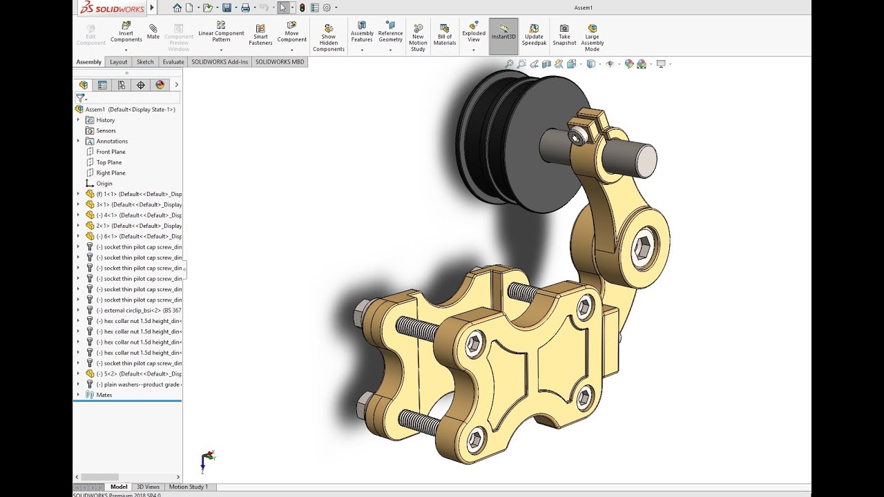SOLIDWORK ASSEMBLE TUTORIAL PART 1(CHAIN ADJUSTER)