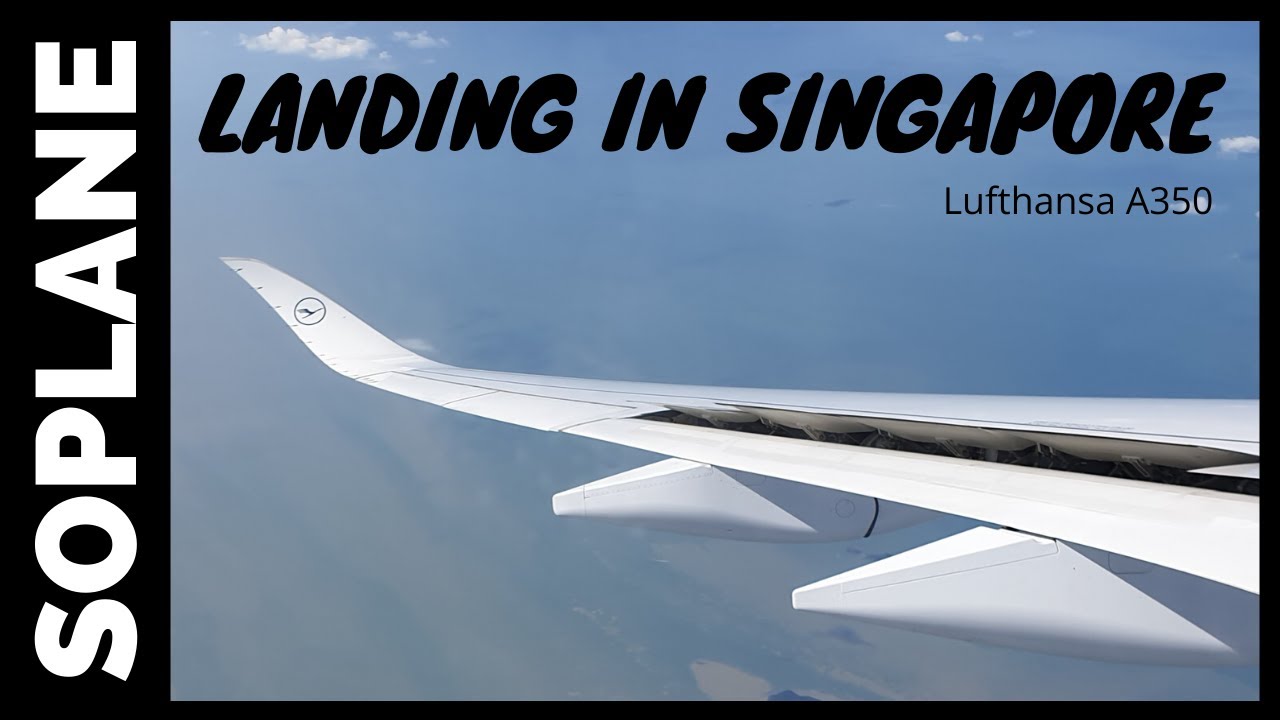 Approach and Landing at Singapore Changi Airport - Lufthansa A350 - Plane ASMR