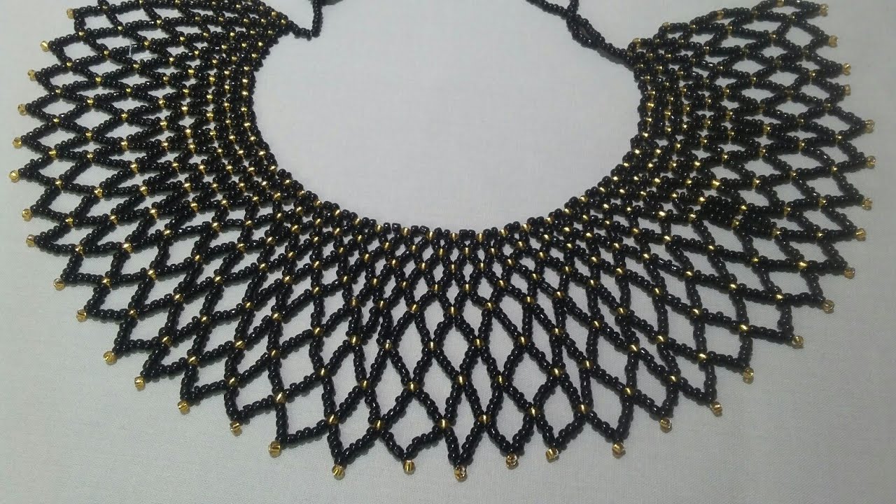 Beaded web necklace - beginner friendly
