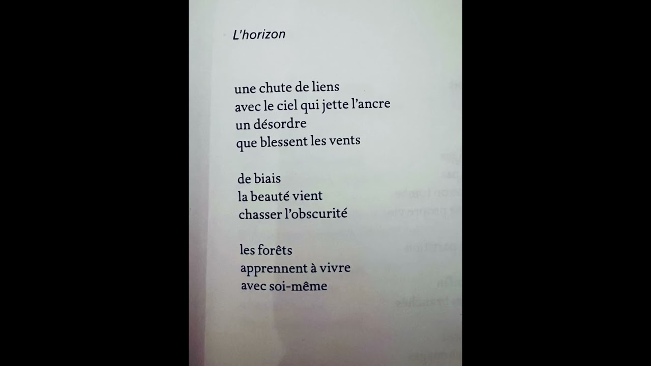 Hélène Dorion L’horizon (in Mes forêts). BAC de français
