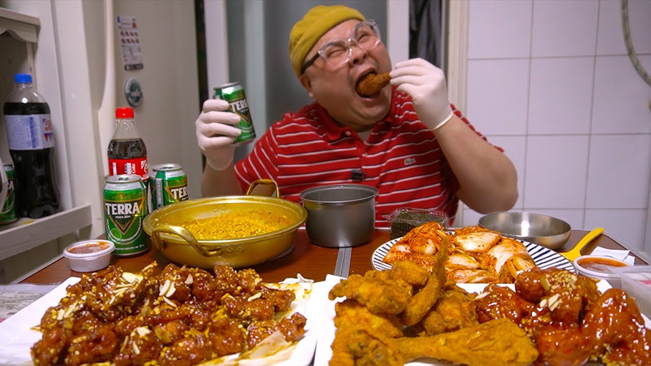 고아재!JHY 치킨엔 맥주지!!│후라이드치킨, 양념치킨, 닭강정 먹방 [Fried Chicken & Seasoned spicy chicken] Mukbang Eatingshow