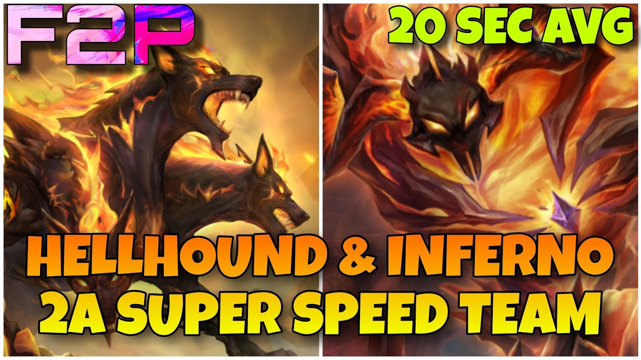 20s AVG !!! 2A HELLHOUND & 2A INFERNO SPEED TEAM - INFERATH REMAINS SPEED TEAM - SUMMONERS WAR