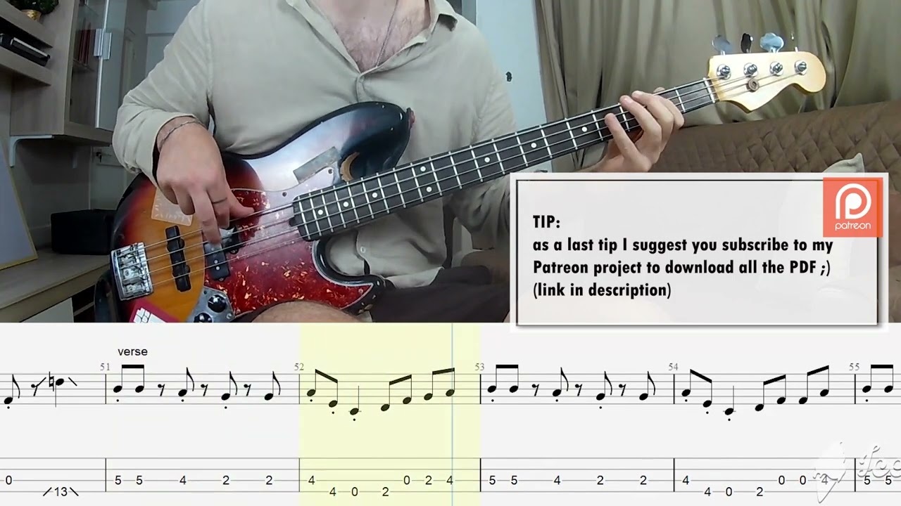 Earth Wind  Fire - September BASS COVER + PLAY ALONG TAB + SCORE PDF