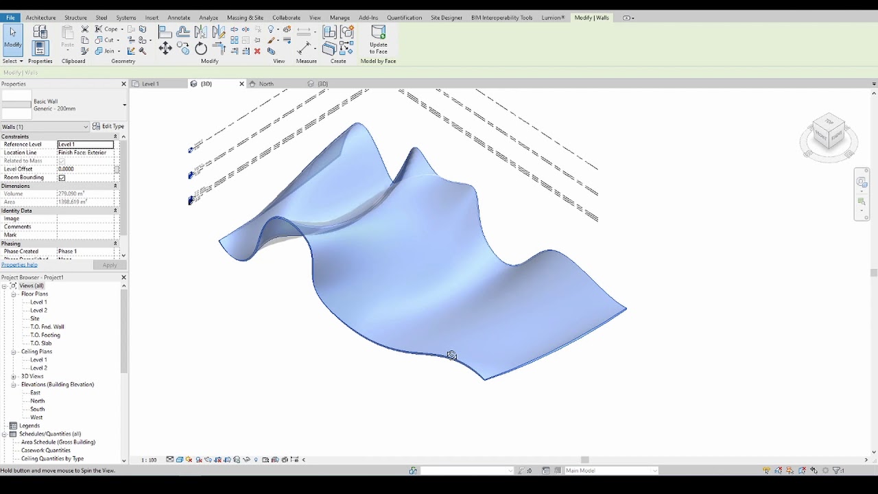 TUTORIAL CUBIERTA DE DOBLE CURVATURA EN REVIT