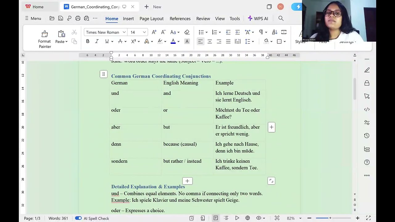 German Coordinating Conjunctions aber,oder,und,denn,sondern