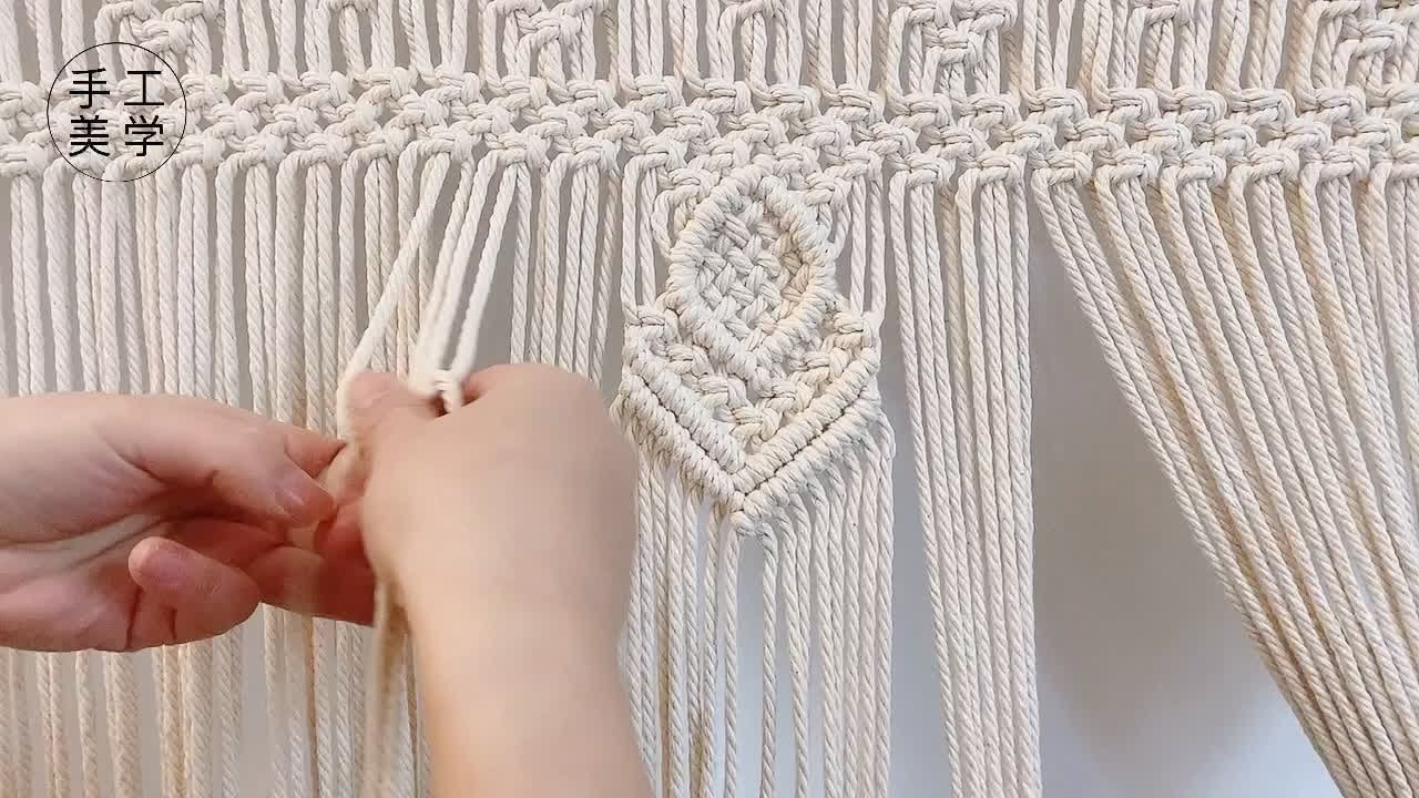 【macrame 编织教程】流苏挂毯3