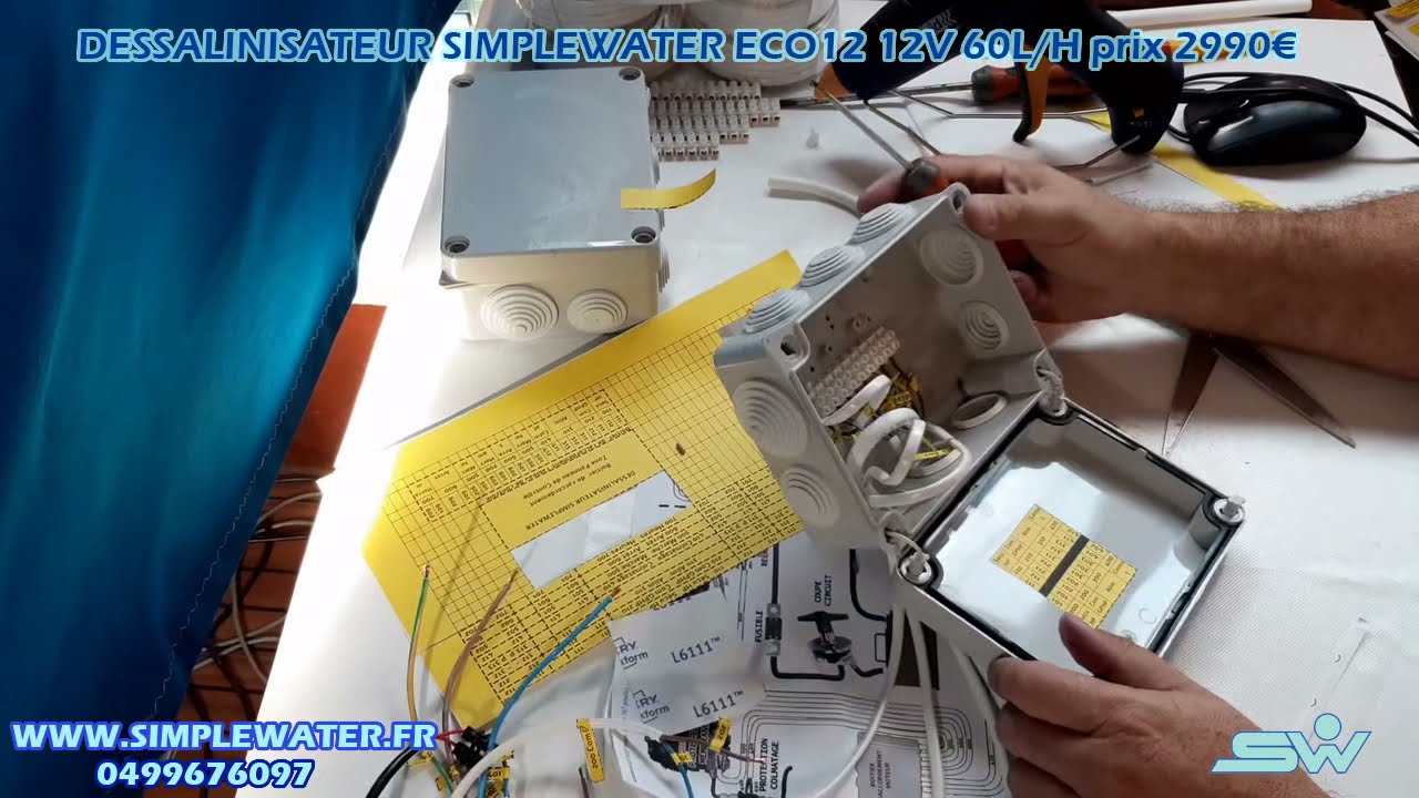 3190€ DESSALINISATEUR SIMPLEWATER CABLAGE ELECTRIQUE BOITIER  MACHINE INSTALLATION MONTAGE ECO12