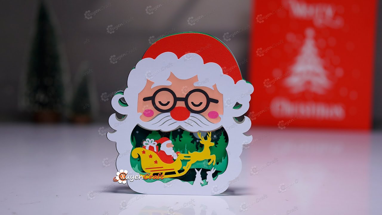 How to Make a 3D Santa Claus Christmas Pop-up Card | DIY Papercut Ornament Tutorial