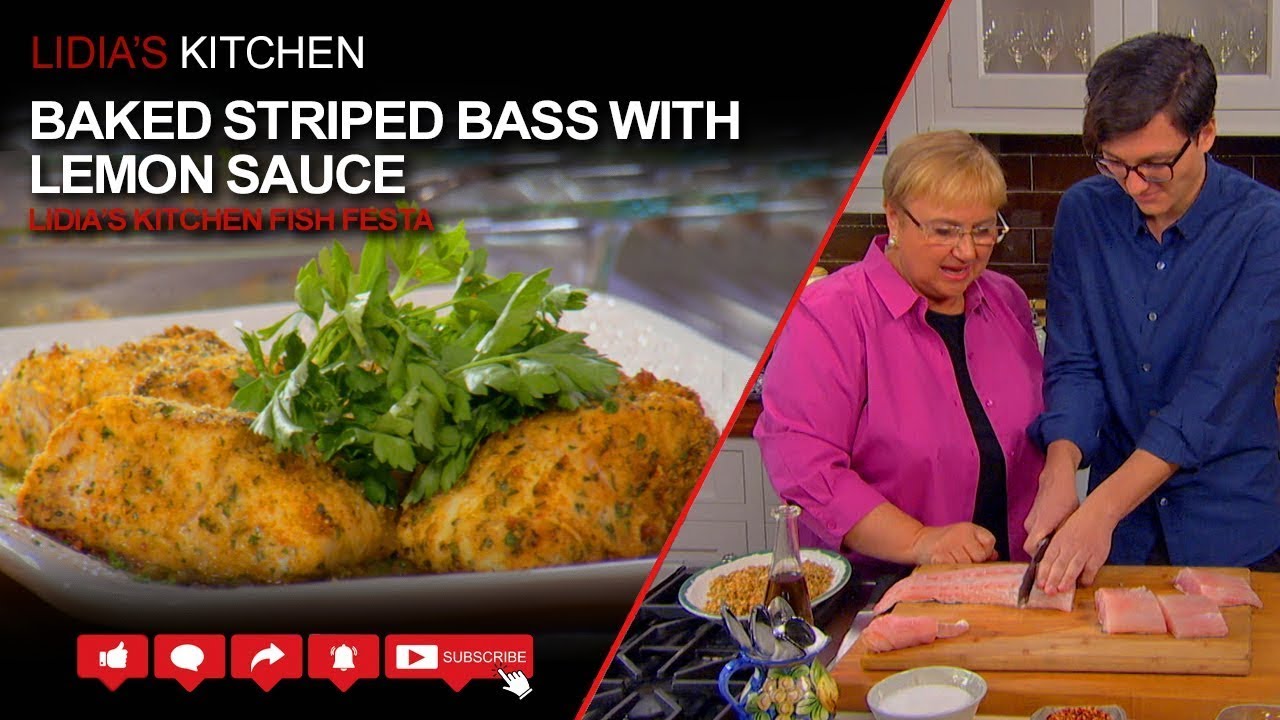 Baked Striped Bass with Lemon Sauce