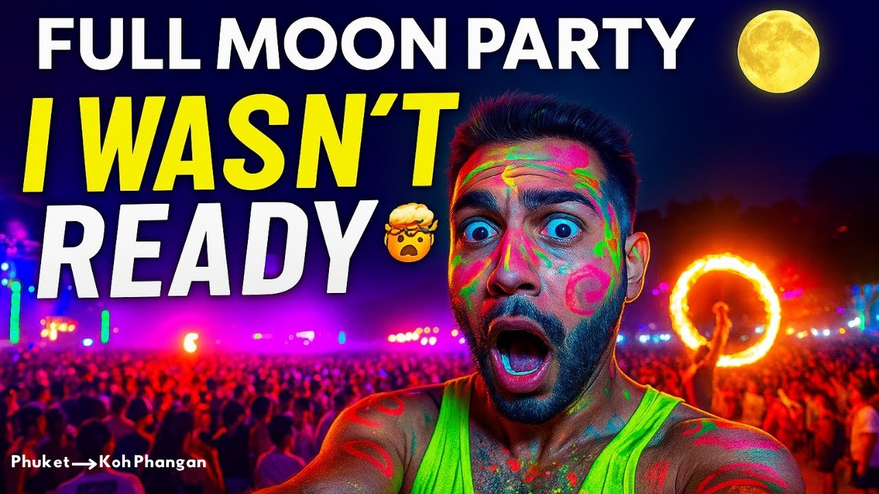 Full Moon Party 🌕 – Best Party on EARTH! 30,000 People, Phuket to Koh Phangan Chaos!