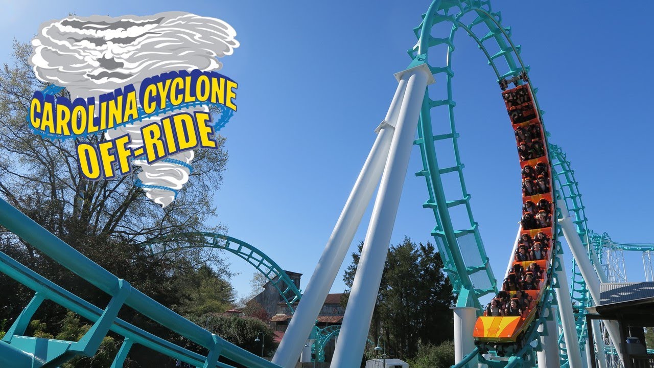 Carolina Cyclone Off-Ride Footage, Carowinds Arrow Dynamics Looping Roller Coaster | Non-Copyright