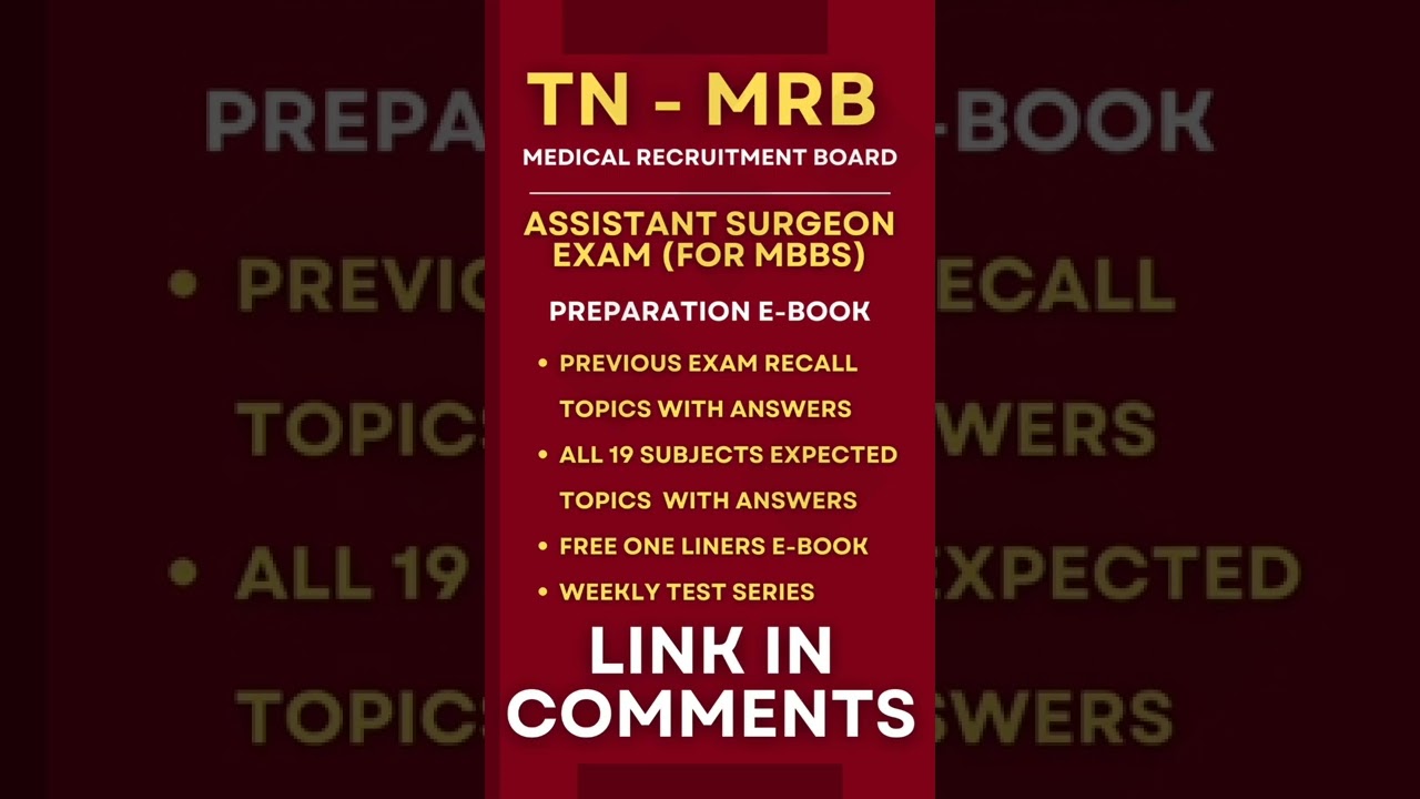 TN MRB assistant surgeon exam (for MBBS) Preparation E-Book 🔥 MRB study material #mrb #tnmrb