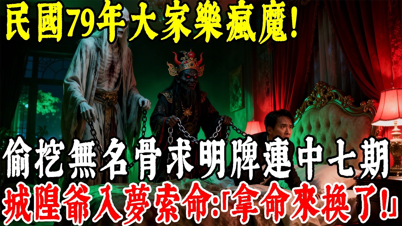 民國79年大家樂瘋魔！包商偷挖「無名骨」求明牌，連中七期爽買豪宅...第八期城隍爺入夢：「該拿命來換了！」結局全村發毛#情感#民間故事#真實故事#中老年生活 #台灣