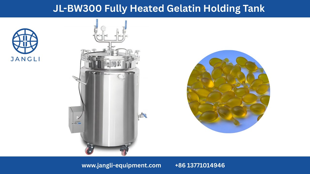 Whole heating gelatin holding tanks for vegetarian softgel capsules production, with heating lid