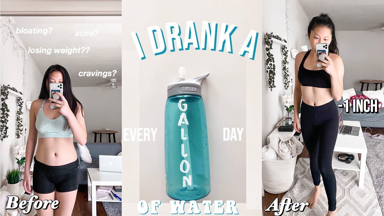 i drank a GALLON of WATER EVERYDAY for a WEEK | before & after results